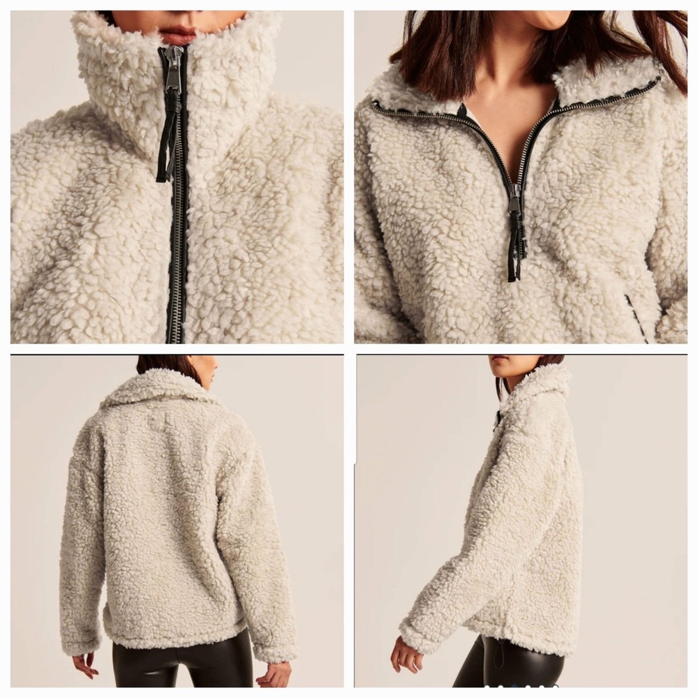 Abercrombie & Fitch Cinched Curley Drama Sherpa
